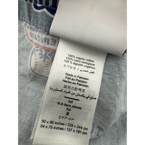 POTTERY BARN TEEN MLB National League Baseball Logo FULL Flat Sheet - Picture 4 of 7